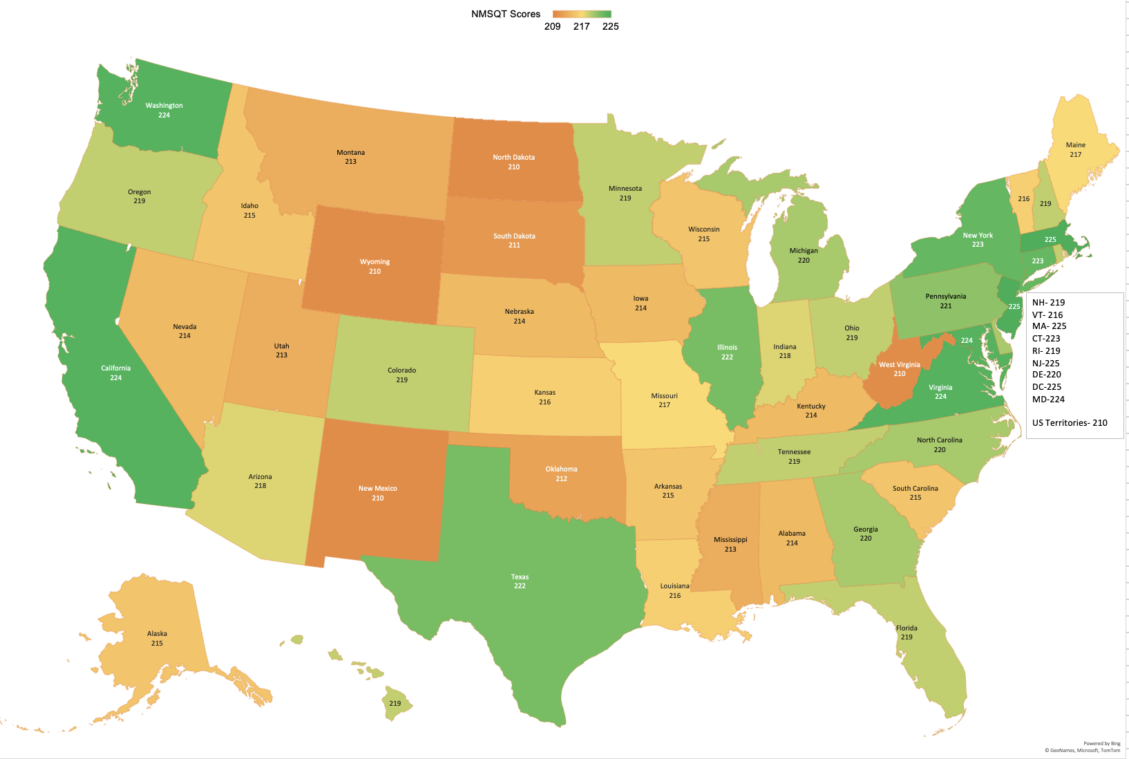 NATIONAL MERIT SEMIFINALIST PSAT SCORES visual data 5